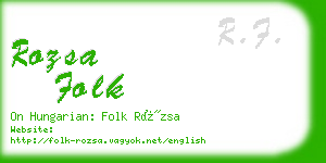 rozsa folk business card